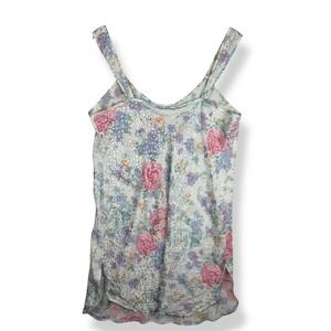 Vintage 90s Adonna Nightgown Womens Size XL Floral Satin Lingerie Pastel Cottage